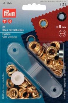 Prym Ösen und Scheiben Ø 8 mm goldfarbig 541375